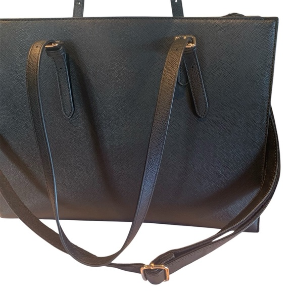 2 Bag Minimalist Purse Wardrobe 1 Strap Computer&Dome Faux Leather B2S Bests BLK - Picture 6 of 15